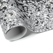 Papier Cadeau Parties scintillant glam diamant brillant rhinocér (Coin rond)