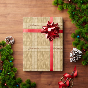 Papier Cadeau Parties scintillant Gold Foil À damiers Noël mon