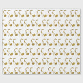 Papier Cadeau Parties scintillant Golden High Heel Chaussures (Plat)