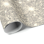 Papier Cadeau Parties scintillant gris moderne éclabousser Nom p (Coin rond)