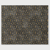 Papier Cadeau Parties scintillant Léopard Noir Or (Plat)