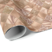 Papier Cadeau Parties scintillant métal or Fête brillante Noël (Coin rond)