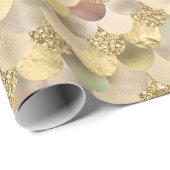 Papier Cadeau Parties scintillant métal or Look Sirènes (Coin rond)