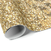 Papier Cadeau Parties scintillant moderne Leopard Motif Gold  Om (Coin rond)