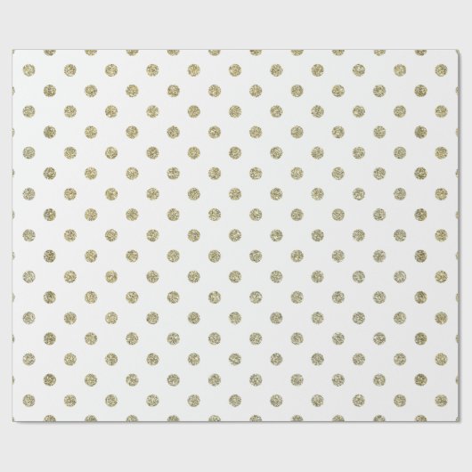 Papier Cadeau Parties scintillant moderne moderne blanc et or po (Plat)