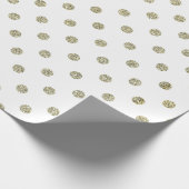 Papier Cadeau Parties scintillant moderne moderne blanc et or po (Coin)