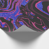 Papier Cadeau Parties scintillant moderne rose noir marbre Motif (Coin)