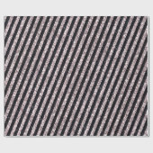Papier Cadeau Parties scintillant moderne rose noir rayures Moti (Plat)