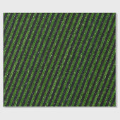 Papier Cadeau Parties scintillant moderne verte noire rayures Mo (Plat)