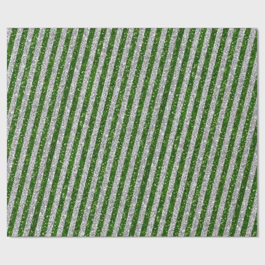 Papier Cadeau Parties scintillant moderne verte Silver Motif (Plat)