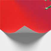 Papier Cadeau Parties scintillant modernes en métal rouge vert (Coin)