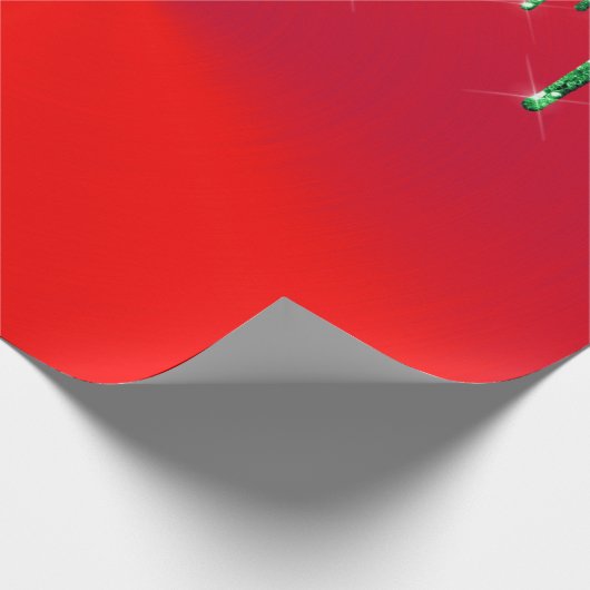 Papier Cadeau Parties scintillant modernes en métal rouge vert (Coin)