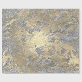 Papier Cadeau Parties scintillant Moulé Rose Or Marbre Argent Mé (Plat)