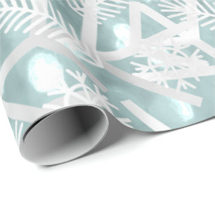 Papier Cadeau Parties scintillant Noël Arbres fériés Snowflak
