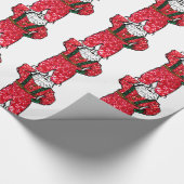 Papier Cadeau parties scintillant noir santa claus (Coin)