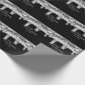 Papier Cadeau Parties scintillant noire en argent ajouter le nom (Coin)
