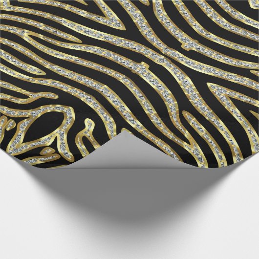 Papier Cadeau Parties scintillant noire et or Zebra Motif d'impr (Coin)