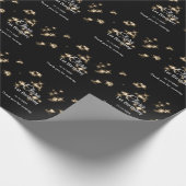 Papier Cadeau Parties scintillant noire or ajouter nom date d'an (Coin)