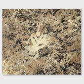 Papier Cadeau Parties scintillant noire Sepia Gold Marble Pierre (Plat)