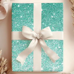 Papier Cadeau Parties scintillant Ombre turquoise