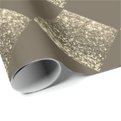 Papier Cadeau Parties scintillant or Brown Abstrait chic (Coin rond)