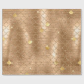 Papier Cadeau Parties scintillant or élégant Mermaid Motif de ba (Plat)