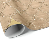 Papier Cadeau Parties scintillant or élégant Mermaid Motif de ba (Coin rond)