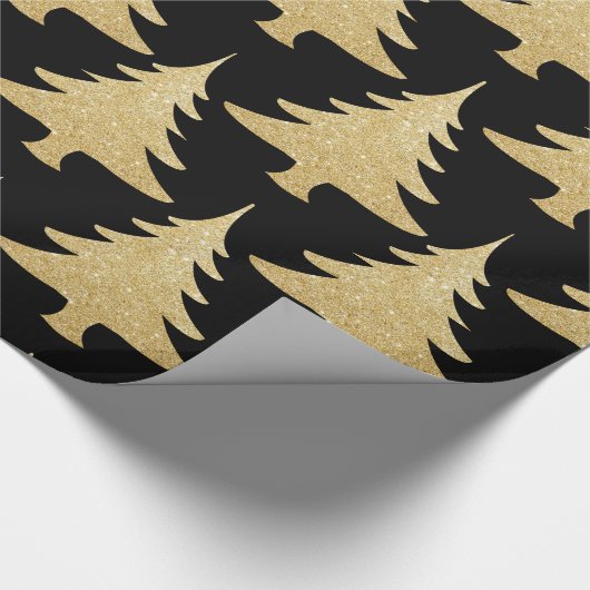 Papier Cadeau parties scintillant or élégante sapin de Noël moti (Coin)