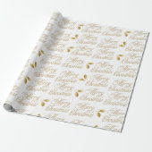 Papier Cadeau Parties scintillant or luxe script moderne brillan (Déroulé)