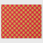 Papier Cadeau Parties scintillant Or mignonne Empreintes de patt (Plat)