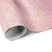 Papier Cadeau Parties scintillant or rose Glitz  (Coin rond)