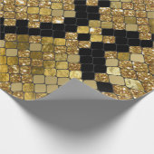 Papier Cadeau Parties scintillant Or Snakeskin Et Motif Noir (Coin)