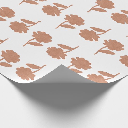 Papier Cadeau Parties scintillant orange motif floral design Déc (Coin)