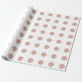 Papier Cadeau Parties scintillant pois Blanche Étincelle Rose Br (Déroulé)