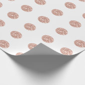 Papier Cadeau Parties scintillant pois Blanche Étincelle Rose Br (Coin)