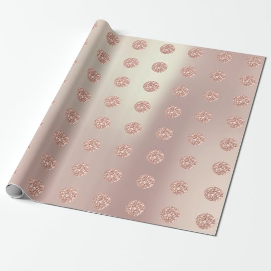 Papier Cadeau Parties scintillant pois Sparkly Pearl Rose Pastel (Déroulé)