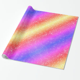 Papier Cadeau Parties scintillant Rainbow tendance