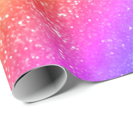 Papier Cadeau Parties scintillant Rainbow tendance (Coin rond)