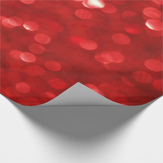 Papier Cadeau Parties scintillant Red Bokeh (Coin)