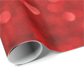Papier Cadeau Parties scintillant Red Bokeh (Coin rond)
