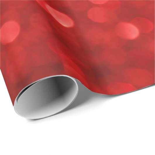 Papier Cadeau Parties scintillant Red Bokeh (Coin rond)