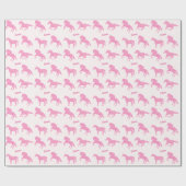 Papier Cadeau Parties scintillant rose Cheval Motif Petite fille (Plat)