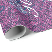 Papier Cadeau Parties scintillant rose Chevrons Knit Motif Impri (Coin rond)