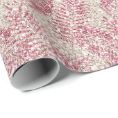 Papier Cadeau Parties scintillant rose crème Glitz Feuilles trop (Coin rond)