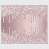Papier Cadeau Parties scintillant rose d'anniversaire gouttes br (Plat)