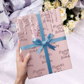 Papier Cadeau Parties scintillant rose d'anniversaire gouttes ro