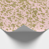 Papier Cadeau Parties scintillant rose et or Glam Girly Splatter (Coin)