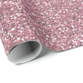 Papier Cadeau Parties scintillant rose Faux Anniversaire (Coin rond)