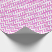 Papier Cadeau Parties scintillant rose Faux & blanc Ikat Chevron (Coin)