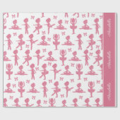 Papier Cadeau Parties scintillant rose fille Ballerina Motif fêt (Plat)